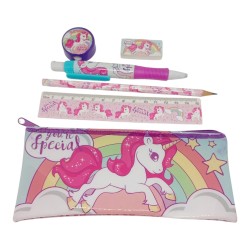 Kit Scuola Unicorno "You're Special" 6 Pezzi – Set Cancelleria Completo con Astuccio, Penna, Matita e Righello