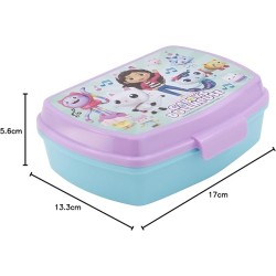 Kit Asilo Gabby's Dollhouse 3 Pezzi – Set Scuola con Zaino 30 cm, Portapranzo e Bicchiere 260 ml