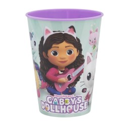 Kit Scuola Asilo Gabby's Dollhouse 4 Pezzi – Set Completo con Zaino 30cm, Astuccio 3 Zip Completo Giotto, Lunch Box e Bicchiere