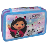 Kit Scuola Asilo Gabby's Dollhouse 4 Pezzi – Set Completo con Zaino 30cm, Astuccio 3 Zip Completo Giotto, Lunch Box e Bicchiere