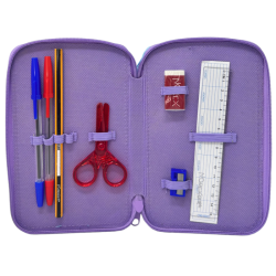 Kit Scuola Asilo Gabby's Dollhouse 4 Pezzi – Set Completo con Zaino 30cm, Astuccio 3 Zip Completo Giotto, Lunch Box e Bicchiere