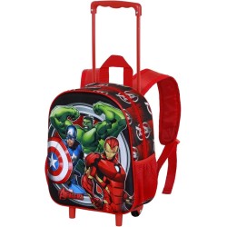 Avengers Zainetto Trolley 3D con Ruote Piccolo – Zaino Scuola Materna e Viaggio Bambino 26x34 cm