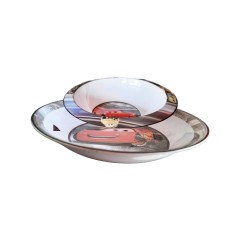 Kit Asilo Disney Cars Saetta McQueen – Set Scuola 6 Pezzi con Zaino 3D, Piatti, Posate, Tovaglietta e Bicchiere con Cannuccia