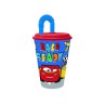 Kit Asilo Disney Cars Saetta McQueen – Set Scuola 6 Pezzi con Zaino 3D, Piatti, Posate, Tovaglietta e Bicchiere con Cannuccia