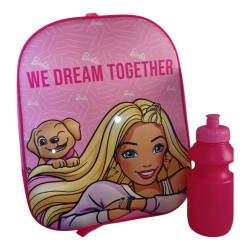 Zaino Asilo Barbie 3D con Luci LED e Borraccia 32 cm