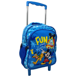 Set Scuola Topolino Disney Premium: Zaino Trolley, Astuccio 3 Zip (43 pz) e Borraccia Alluminio