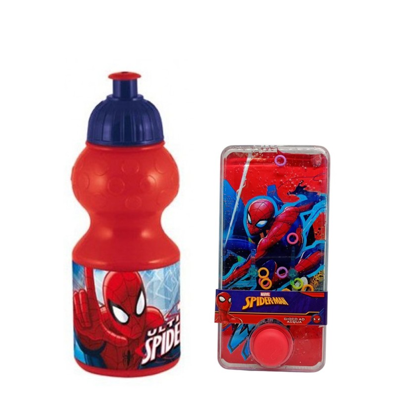 Set Regalo Spider-Man Marvel – Borraccia Sport 400ml e Gioco ad Acqua Portatile