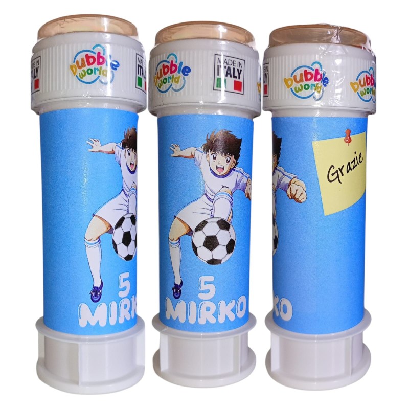 Bolle di Sapone Capitan Tsubasa Personalizzate – Con Nome ed Età (60 ml)