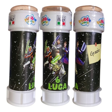 Bolle di Sapone Star Wars Personalizzate – Con Nome ed Età, Tappo Labirinto (60 ml)