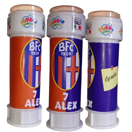 Bolle di Sapone Bologna Calcio Personalizzate – Regalini Fine Festa con Labirinto 60ml