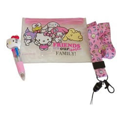 Set Cancelleria Sanrio "Hello Kitty & Friends" – Pochette, Cordino e Penna 6 Colori