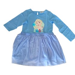 Vestito Bambina Disney Frozen – Elsa, Maniche Lunghe, Cotone e Poliestere (Taglia 5 Anni)