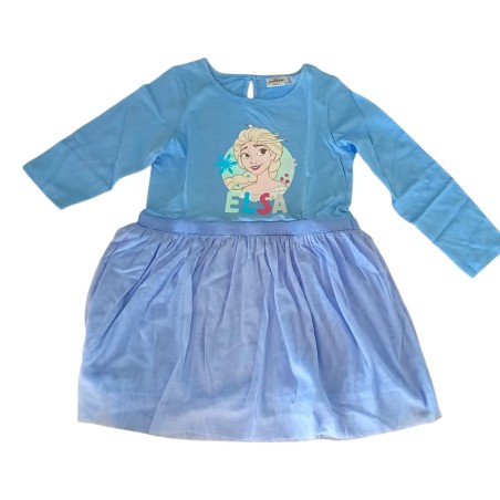 Vestito Bambina Disney Frozen – Elsa, Maniche Lunghe, Cotone e Poliestere (Taglia 5 Anni)