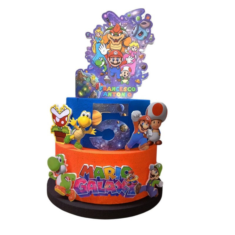 Torta Compleanno Scenografica Mario Galaxy in Polistirolo – 70 cm – Personalizzabile