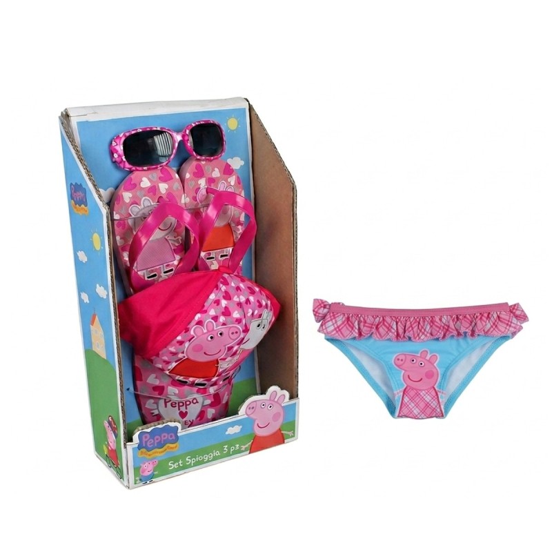 Kit Mare 4-in-1 Peppa Pig – Costume, Infradito, Cappellino e Occhiali UV