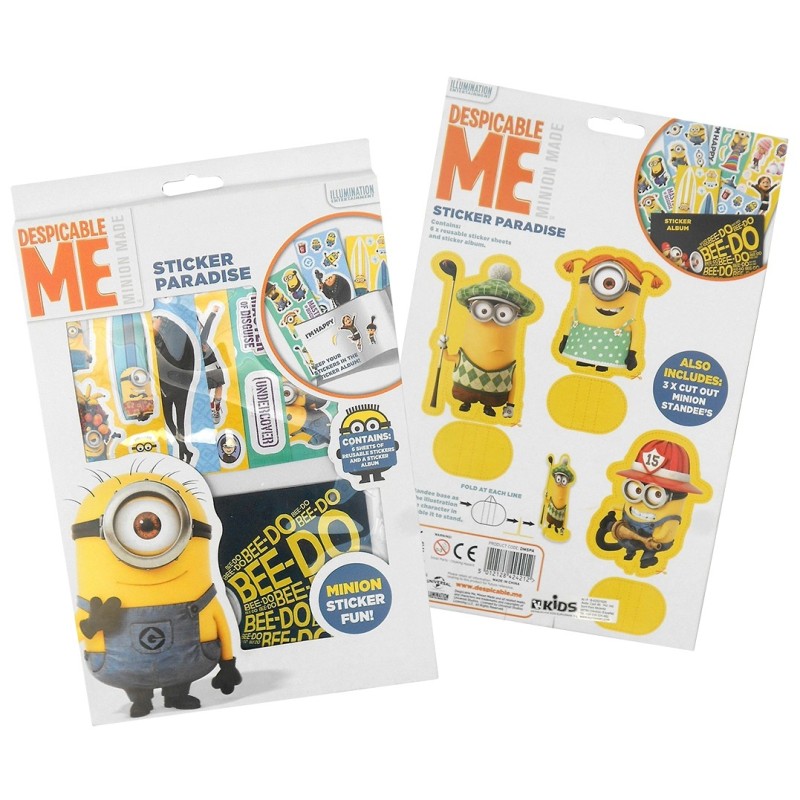 Album Il Paradiso Stickers Minions Stacca Attacca Despicable Me Adesivi Bambini