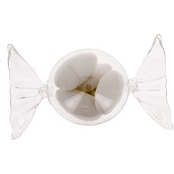 Scatolina Porta Confetti a Forma di Caramella in PVC Baby Celeste – Ideale per Nascita e Battesimo (9 cm)