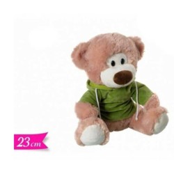Orso-Orsetto di Peluche con Felpa e Cappuccio cm 23 Morbido Pupazzo