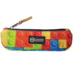 Astuccio Mattoncini Bustina Piatta 22x6 cm – Portapenne Colorato per Scuola e Ufficio, Design Originale Ispirato ai Mattoncini