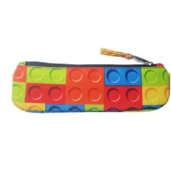 Astuccio Mattoncini Bustina Piatta 22x6 cm – Portapenne Colorato per Scuola e Ufficio, Design Originale Ispirato ai Mattoncini