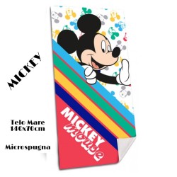 Telo Mare Topolino Disney "Mickey Mouse" – Asciugamano in Microspugna Salvaspazio (140x70 cm)