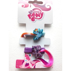 "Elastici per Capelli My Little Pony con Charm Disney - Set da 2, Dimensioni 16x8x1 cm, Accessori Carini per Bambina"
