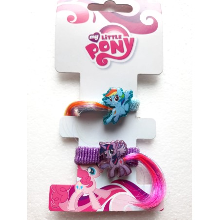 "Elastici per Capelli My Little Pony con Charm Disney - Set da 2, Dimensioni 16x8x1 cm, Accessori Carini per Bambina"