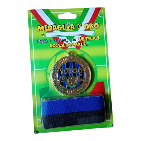 Medaglia d'Oro Tifoso DOC – Colori Nero Azzurri – Idea Regalo Ultras