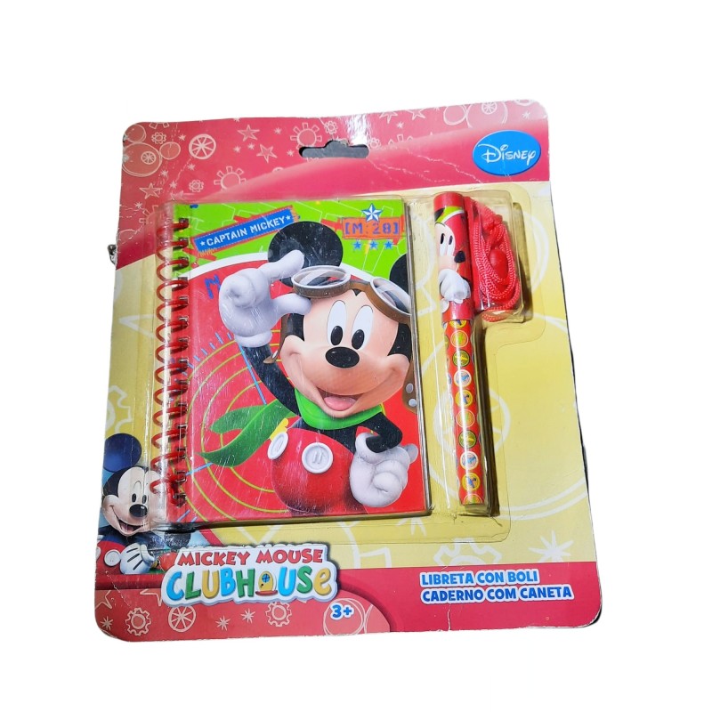 SET PENNA CON LACCIO E NOTES DISNEY TOPOLINO MICKEY MOUSE