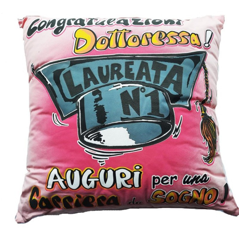 Cuscino Quadrato 40x40 cm – “Congratulazioni Dottoressa Laureata N°1” | Idea Regalo Originale Laurea, Auguri