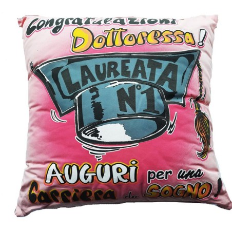 Cuscino Quadrato 40x40 cm – “Congratulazioni Dottoressa Laureata N°1” | Idea Regalo Originale Laurea, Auguri