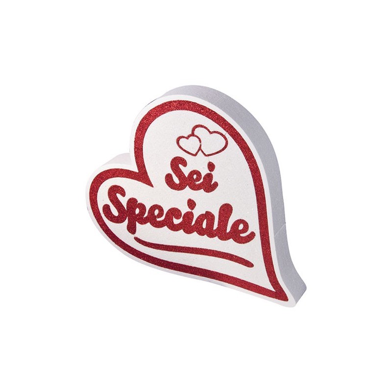 CUORE POLISTIROLO GLITTER CON SCRITTA SEI SPECIALE. DEDICA IL TUO AMORE. SAN VALENTINO 35X30