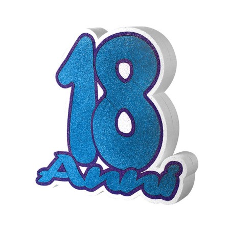 Numeri 3D personalizzati in polistirolo coloratocon base di appoggio per Feste Compleanno 33x30x5CM