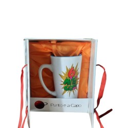 Tazza Alta in Ceramica 6Mitico con Scritta Glitterata - Confezione Regalo Elegante con Nastro, Capacità 370 ml