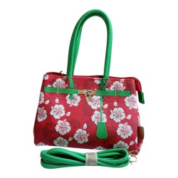 Borsa Donna Made in Italy a Mano e Tracolla – Fantasia Floreale Rosso e Verde | Eleganza Compatta 18x15 cm