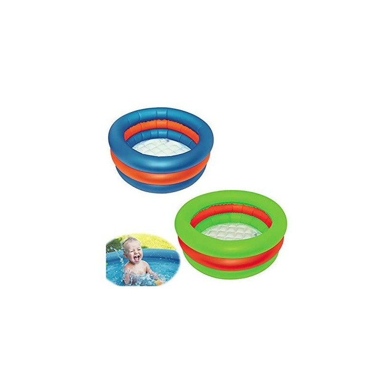 Piscina Gonfiabile Baby per Bambini a 3 Anelli Fondo ruvido antiscivolo 60x45cm