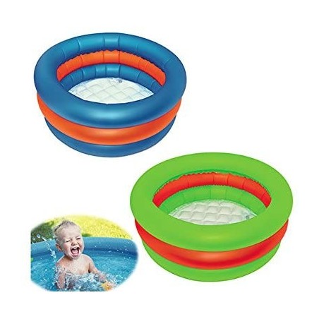 Piscina Gonfiabile Baby per Bambini a 3 Anelli Fondo ruvido antiscivolo 60x45cm