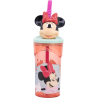 BICCHIERE CON CANNUCCIA RIPIEGABILE MINNIE DISNEY PERSONAGGIO 3D 360 ml VIAGGIO E SCUOLA BAMBINA