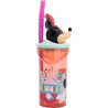 BICCHIERE CON CANNUCCIA RIPIEGABILE MINNIE DISNEY PERSONAGGIO 3D 360 ml VIAGGIO E SCUOLA BAMBINA